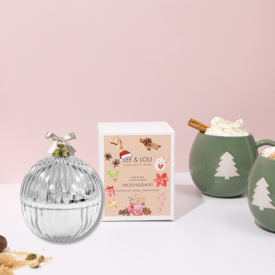 Christmas Candle Duo | 2x Silver Baubles