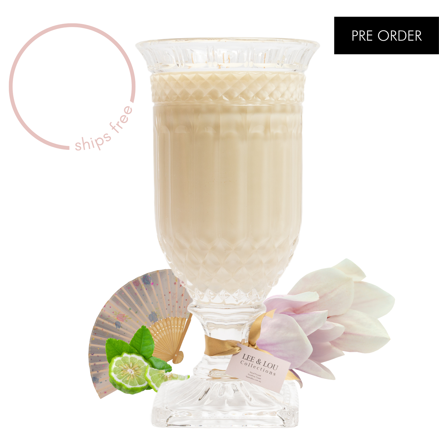 Oriental Nights (Magnolia | Myrrh | Tonka Bean) - Crystal Vase Candle | 200hr Burn *PRE ORDER