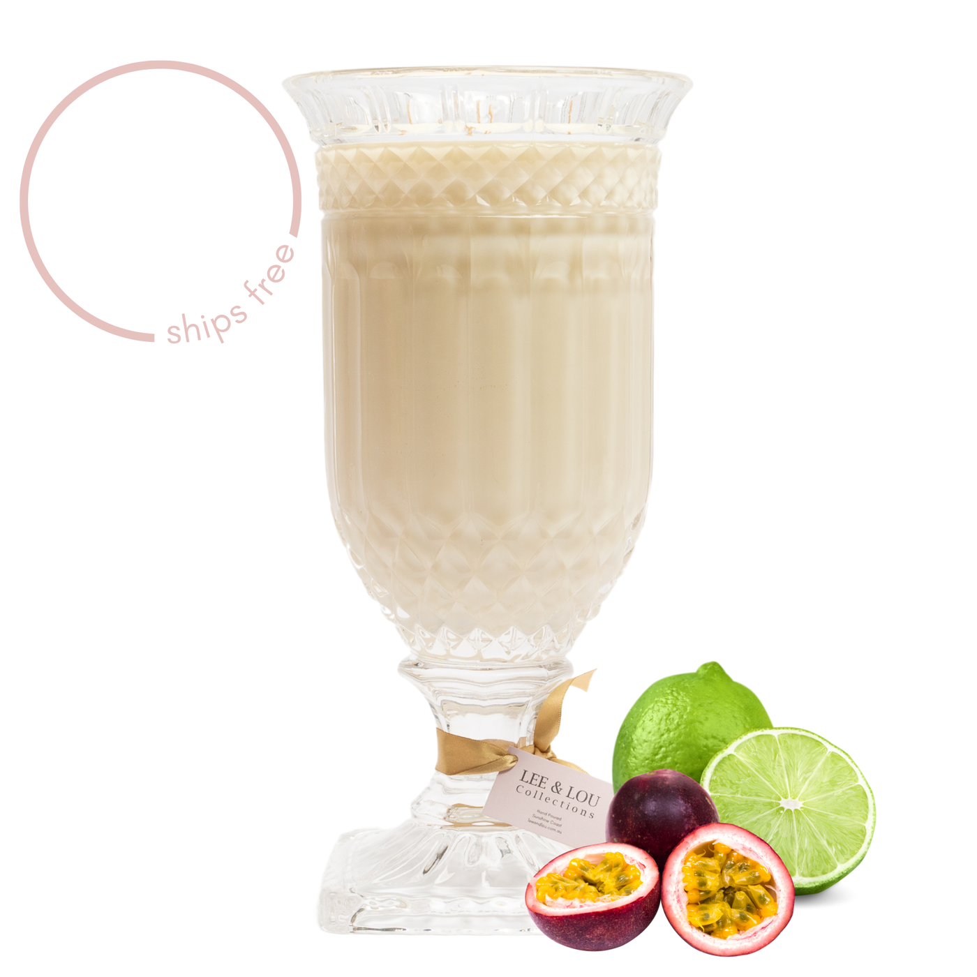 Passion Fruit & Lime (Juicy Passion Fruit | Zesty Lime | Vanilla) - Crystal Vase Candle | 200hr Burn **PRE ORDER**