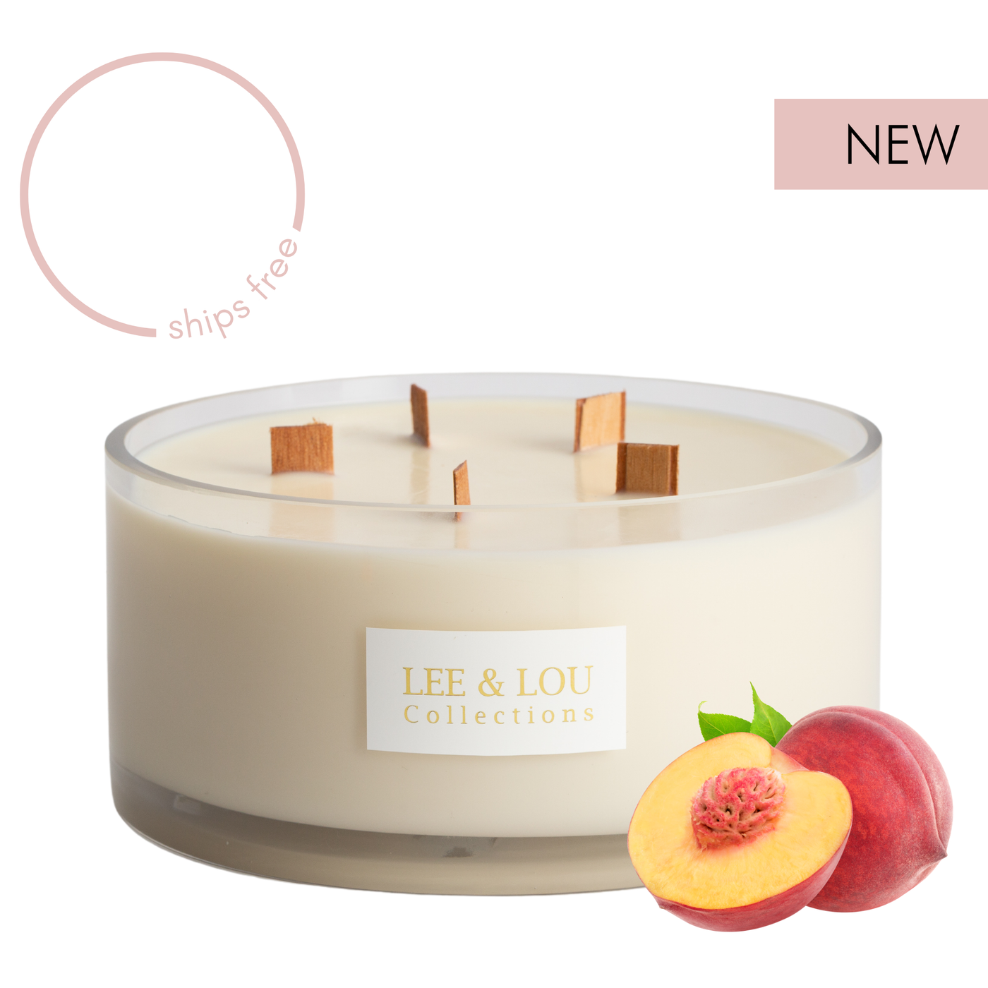 Peach... Please! (Juicy Peach | Vanilla | Leafy Green) - Bowl Candle | 100hr Burn