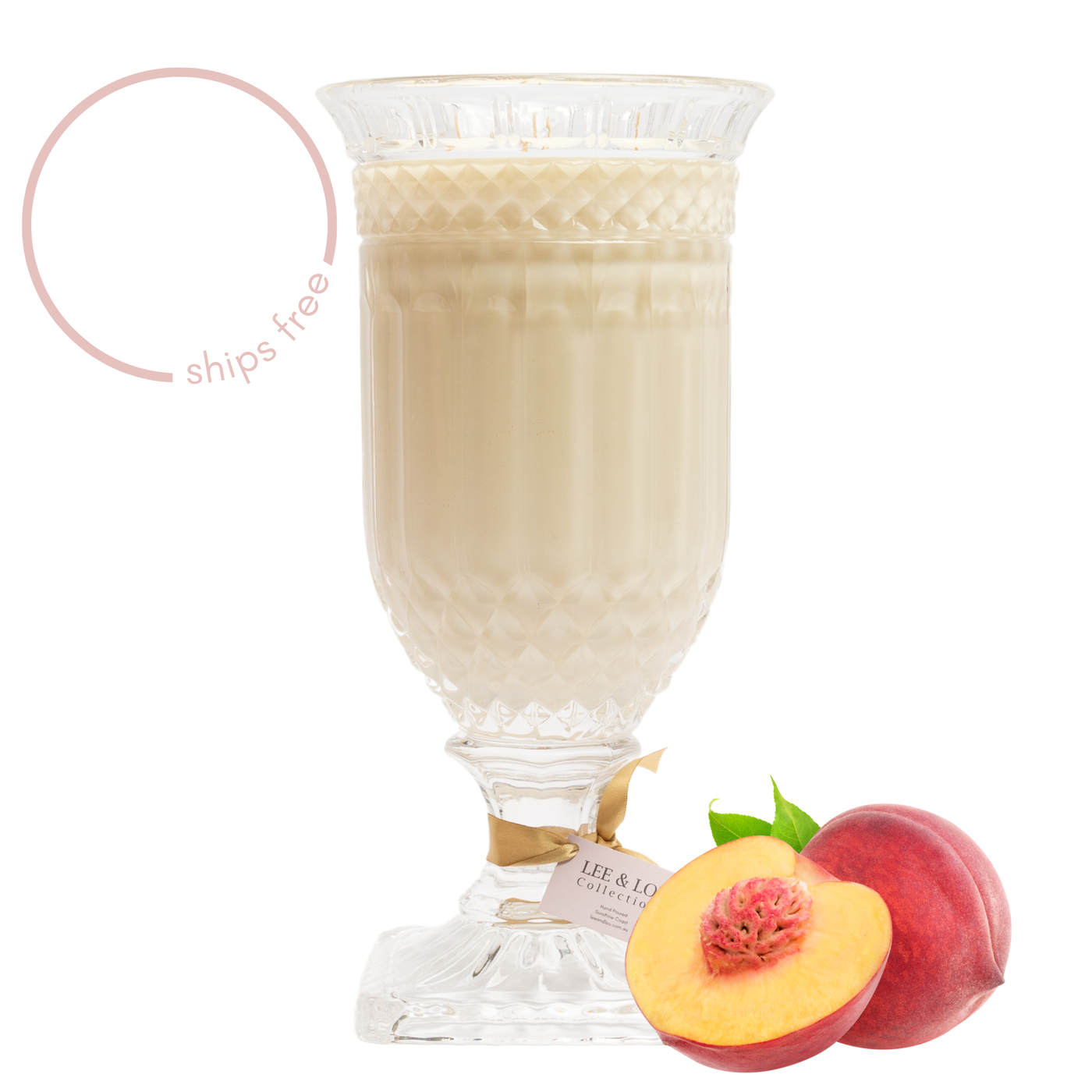 Peach... Please! (Juicy Peach | Vanilla | Leafy Green) - Crystal Vase Candle | 200hr Burn **PRE ORDER**