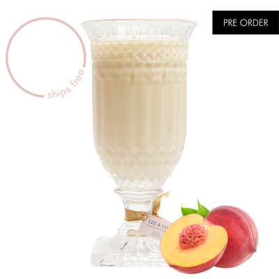 Peach... Please! (Juicy Peach | Vanilla | Leafy Green) - Crystal Vase Candle | 200hr Burn **PRE ORDER**