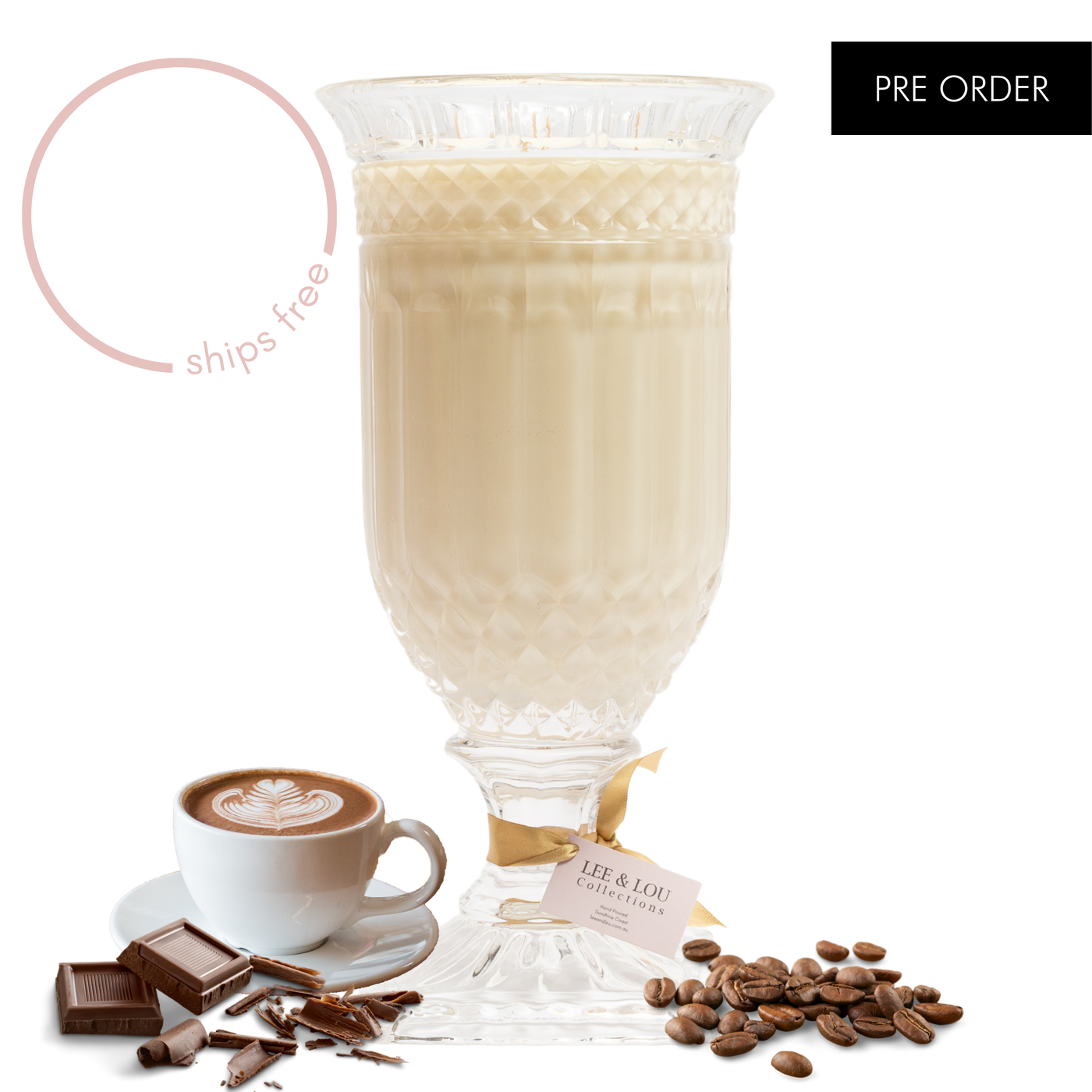 Roasted Coffee (Espresso | Hazelnuts | Cocoa) - Crystal Vase Candle | 200hr Burn *PRE ORDER