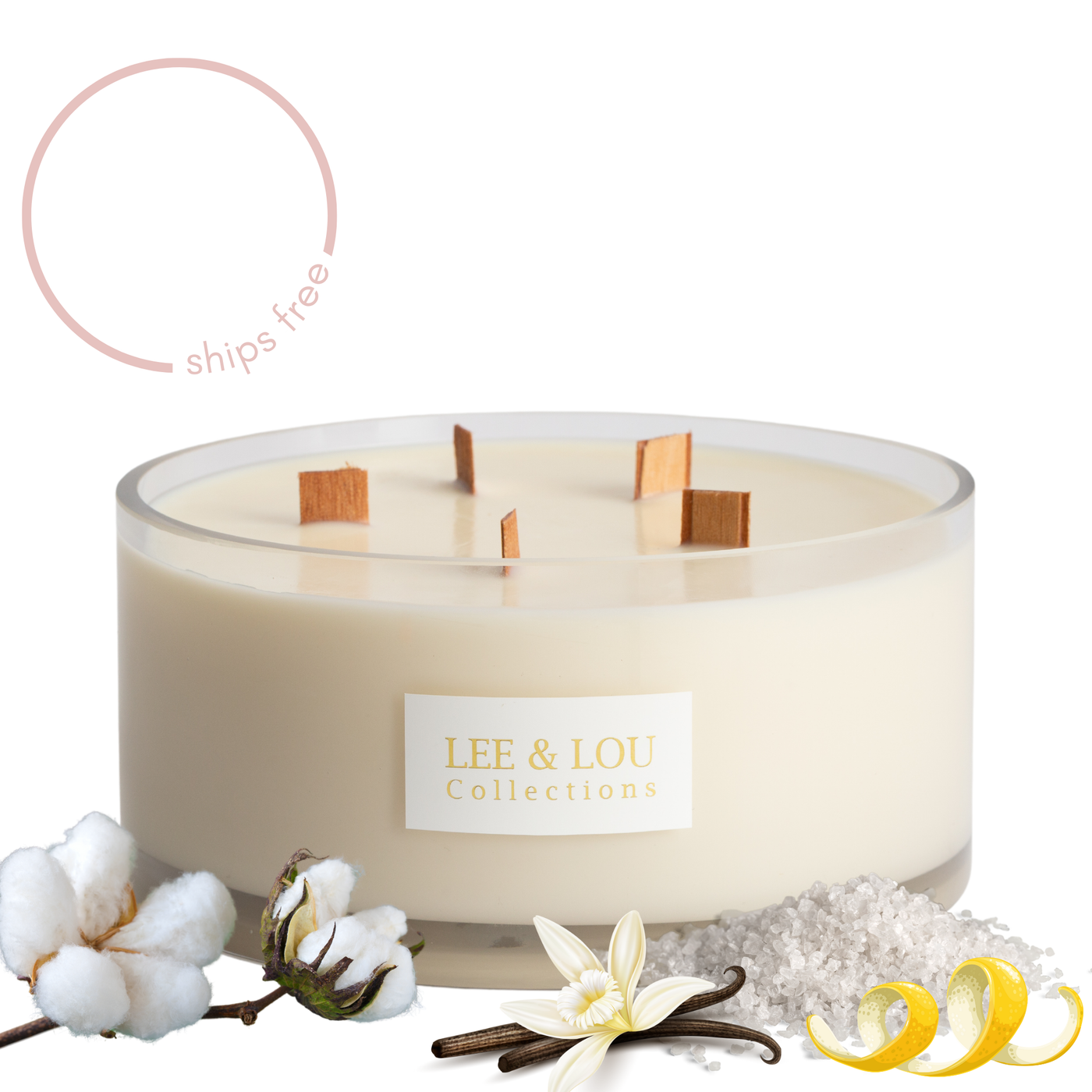 Sea Salt & Cotton (Citrus | Sea Salt | Vanilla) - Bowl Candle | 100hr Burn