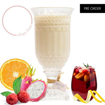 Tropical Sangria (Citrus | Raspberry | Musk) - Crystal Vase Candle | 200hr Burn **PRE ORDER**